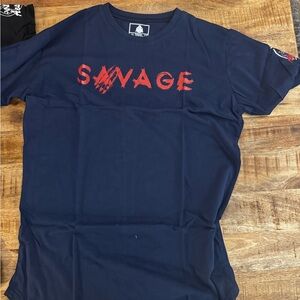 Savage Navy Blue or gray or black T-Shirt long length tee men’s cotton NEW XXL
